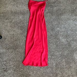 Pink-red midi dress